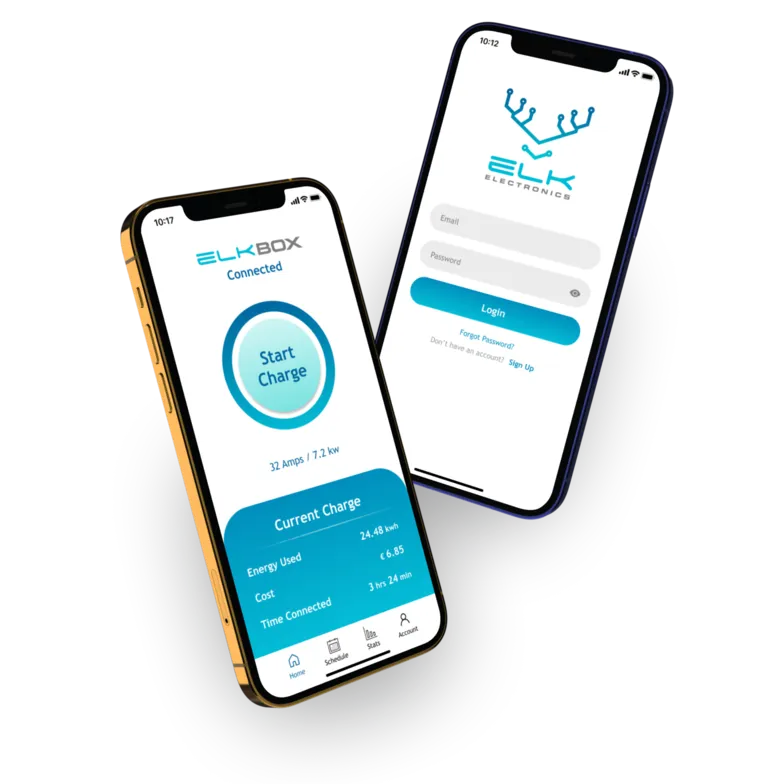Car charging app mockup